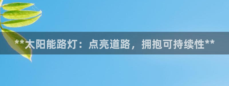 **太阳能路灯:点亮道路,拥抱可持续性**