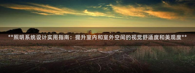 **照明系统设计实用指南：提升室内和室外空间的视觉舒适度和美观度**